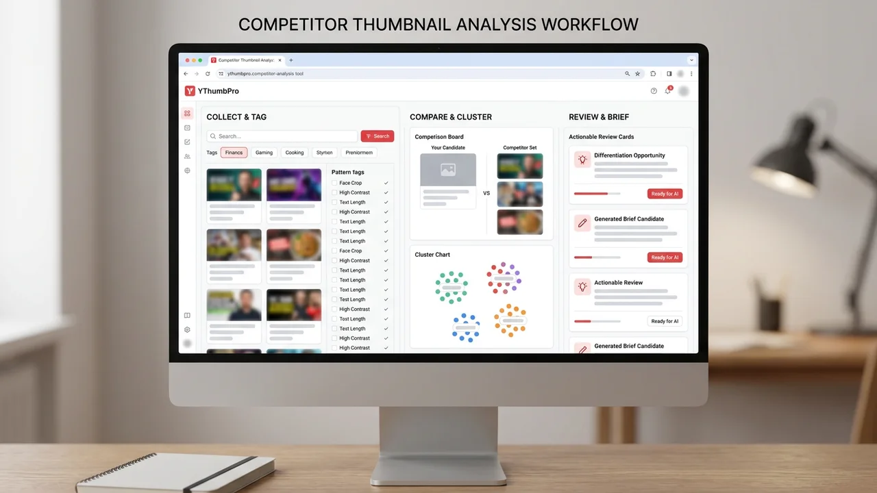 Competitor thumbnail analysis tool workflow