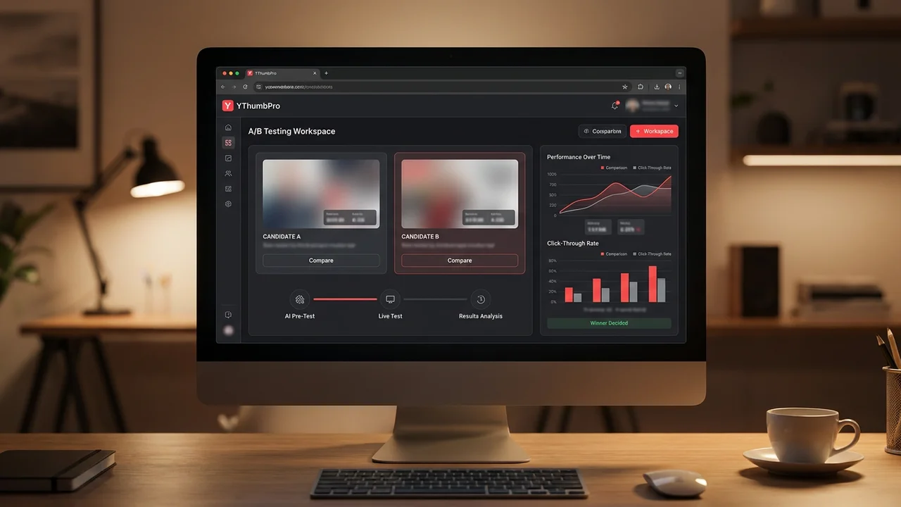 YouTube thumbnail A/B testing and comparison workflow